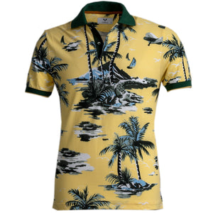 Yellow Beach Mens Slim Fit Polo Shirts - 100% Soft Cotton - Tailored Comfortable Fit
