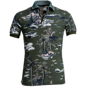 Green Beach Mens Slim Fit Polo Shirts - 100% Soft Cotton - Tailored Comfortable Fit