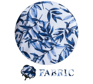 White With Blue Palm Leaves Mens Slim Fit Polo Shirts - 100% Soft Cotton - Tailored Comfortable Fit