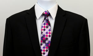 Celino Men's Being Blue Check Silk Neck tie neckties Premium Turkey Made