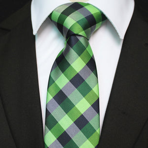 Celino Men's Neck Tie Premium European Made with Gift Box[Green Check]