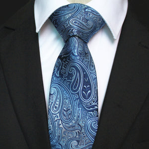 Celino Men's Neck Tie Premium European Made with Gift Box[Blue Paisley]