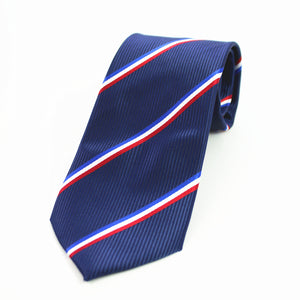 Celino Blue White Red Stripe 100% Woven Silk Tie for Men Necktie Turkey Made
