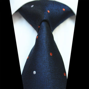 Celino Blue Dots 100% Woven Silk Tie for Men Necktie Premium Turkey Made