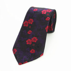Celino Black Colorful Floral 100% Woven Silk Tie for Men Necktie Turkey Made