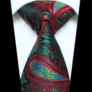 Celino Green Red Paisley 100% Woven Silk Men's Tie Necktie Premium Turkey Made