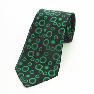Celino Green Circles 100% Woven Silk Tie for Men Necktie Premium Turkey Made