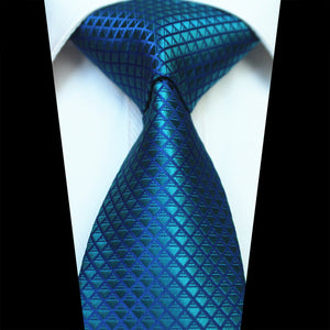 Celino Metalic Blue 100% Woven Silk Tie for Men Necktie Premium Turkey Made