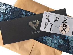 Celino Men's Neck Tie Premium European Made with Gift Box[Blue Floral]