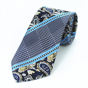 Celino Turquoise Blue Floral 100% Woven Silk Tie for Men Necktie Turkey Made