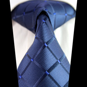 Celino Solid blue Squares 100% Woven Silk Men's Tie Necktie Premium Turkey Made