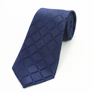 Celino Solid blue Squares 100% Woven Silk Men's Tie Necktie Premium Turkey Made