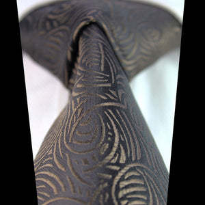 Celino Black Champaign 100% Woven Silk Tie for Men Necktie Premium Turkey Made