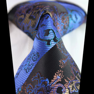 Celino Blue Paisley 100% Woven Silk Tie for Men Necktie Premium Turkey Made