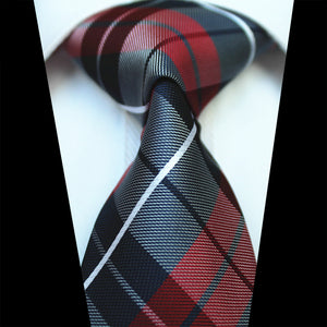 Celino Red Blue Check 100% Woven Silk Men's Tie Necktie Premium Turkey Made
