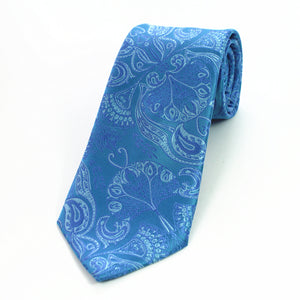 Celino Metalic Blue 100% Woven Silk Tie for Men Necktie Premium Turkey Made