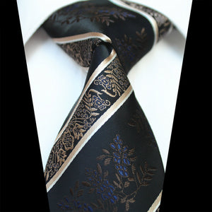 Celino Black Gold Paisley 100% Woven Silk Men's Tie Necktie Premium Turkey Made