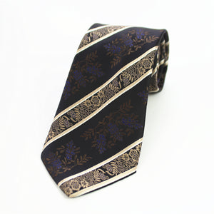 Celino Black Gold Paisley 100% Woven Silk Men's Tie Necktie Premium Turkey Made