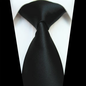 Celino Solid Black 100% Woven Silk Tie for Men Necktie Premium Turkey Made