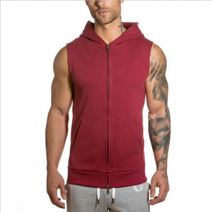Burgandy Soft Cotton Slim Fit T-Shirts for Men - V Neck Sleeve Less Tee Shirts