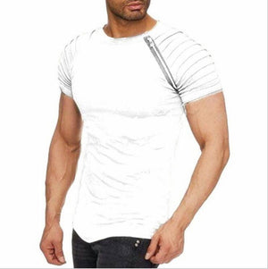 White Soft Cotton Slim Fit T-Shirts for Men - O Neck Short Sleeve Tee Shirts