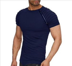 Navy Soft Cotton Slim Fit T-Shirts for Men - O Neck Short Sleeve Tee Shirts