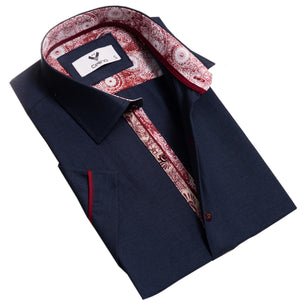 Short Sleeve Button up Shirts for Men - Tailored Slim Fit Cotton Dress Shirts