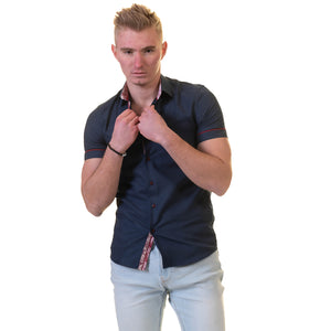 Short Sleeve Button up Shirts for Men - Tailored Slim Fit Cotton Dress Shirts