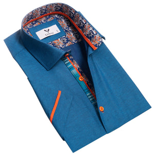 Short Sleeve Button up Shirts for Men - Tailored Slim Fit Cotton Dress Shirts