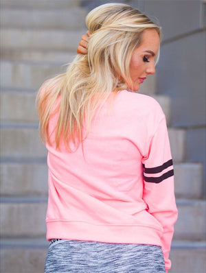 Celino Women's Pink Long Sleeve Round Neck T-Shirt Sweater