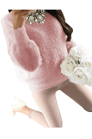 Women's Fashion Long Sleeve Pink T-Shirt Tops Sweater