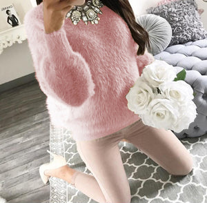 Women's Fashion Long Sleeve Pink T-Shirt Tops Sweater