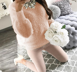 Women's Fashion Long Sleeve Tan T-Shirt Tops Sweater