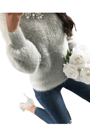 Women's Fashion Long Sleeve Gray T-Shirt Tops Sweater