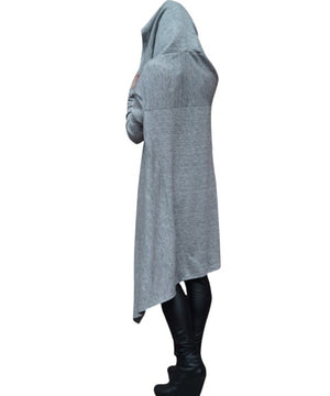 Celino Women's Gray Long Sleeve O Neck Collar Hoodie  Sweater