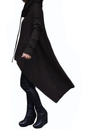 Celino Women's Black Long Sleeve O Neck Collar Hoodie  Sweater