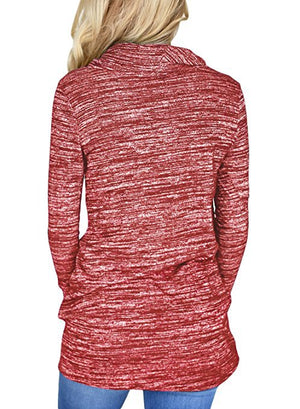 Women's Fashion Long Sleeve Round Collar Hoodie T-Shirt Tops Sweater