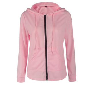 Celino Women's Pink Long Sleeve Hoodies Zipper Sweat-Shirt Sweater