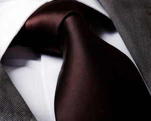 Dark Brown Checkers Designer Silk Floral Necktie with Matching Cufflinks & Pocket Square Set for Men