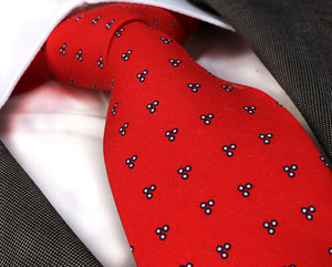 Designer Silk Floral Necktie with Matching Cufflinks & Pocket Square Set for Men