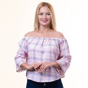 Multicolor Long Sleeve Off the Shoulder Blouse for Women - Going Out Tops for Ladies
