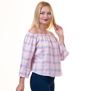 Multicolor Long Sleeve Off the Shoulder Blouse for Women - Going Out Tops for Ladies