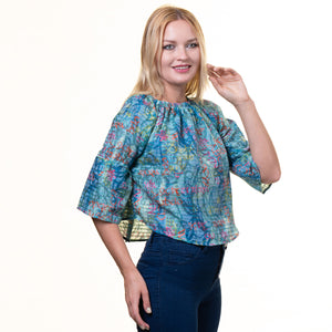 Celino European Made Casual Tops 3/4 Sleeve Off Shoulder Blouse for Women