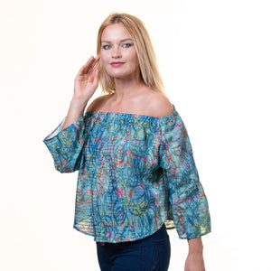Celino European Made Casual Tops 3/4 Sleeve Off Shoulder Blouse for Women