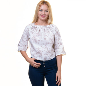 Light Grey Pink Long Sleeve Off the Shoulder Blouse for Women - Going Out Tops for Ladies