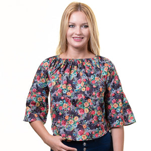 Colorful Long Sleeve Off the Shoulder Blouse for Women - Going Out Textured Tops for Ladies