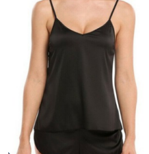 Black-Summer 2Pices women Sleepwear Suit